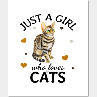 Just a Girl Who Loves cats Gift Posters and Art